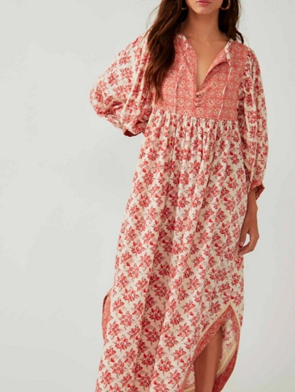 Free People Floral Boho Midi Dress Size S
